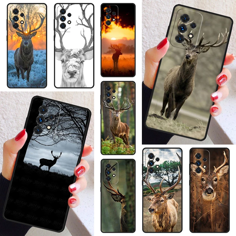 Deer Reindeer Animal Phone Case Cover For Samsung Galaxy A52 A72 A73 A20e A21S A50 A70 A11 A12 A42 A31 A40 A51 A71 A32 A80 A91