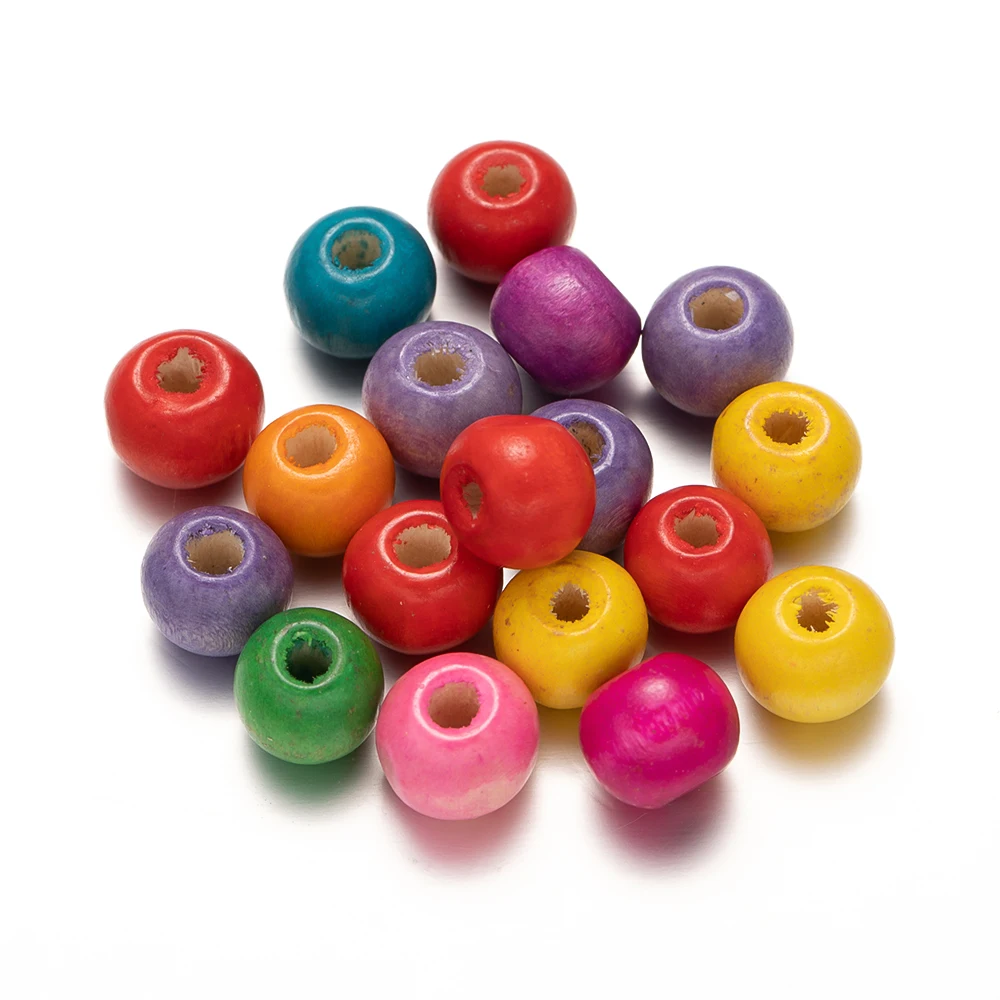 20-200pcs Colorful Spacer Wood Loose Beads 4-20mm For DIY Bracelets Necklace Accessories Decorate Jewelry Making Supplies Bulk