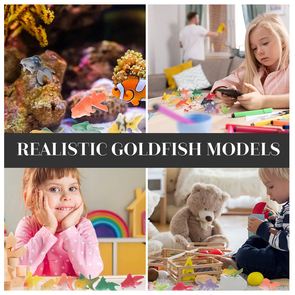 

12 шт. фигурок золотых рыбок, премиальное качество изготовления, особая текстура, стильный компактный декор, детские развивающие игрушки