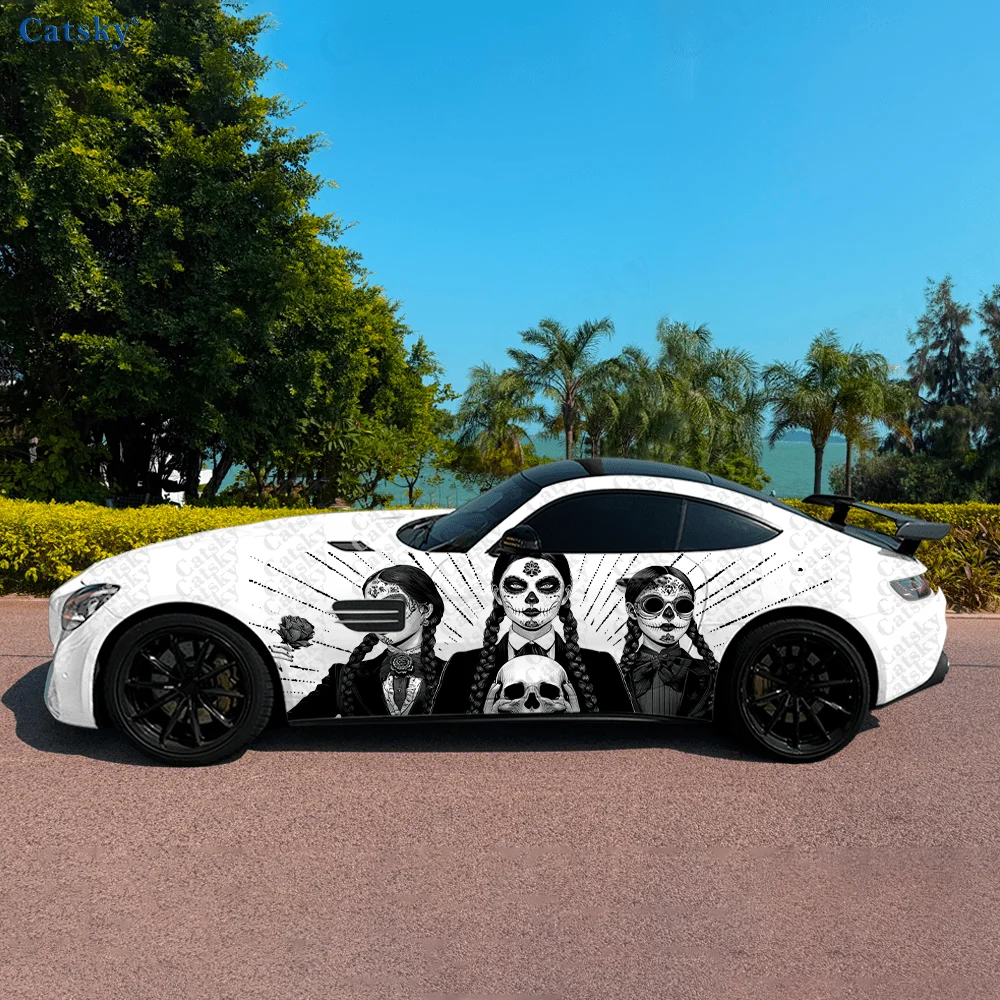 CATSKY.2pcs.Gothic Doll Mechanical Car Wrap - Decorative & Practical, Scratch-Resistant, Fade-Proof, Wear-Resistant, Edge-Curl-P view 5