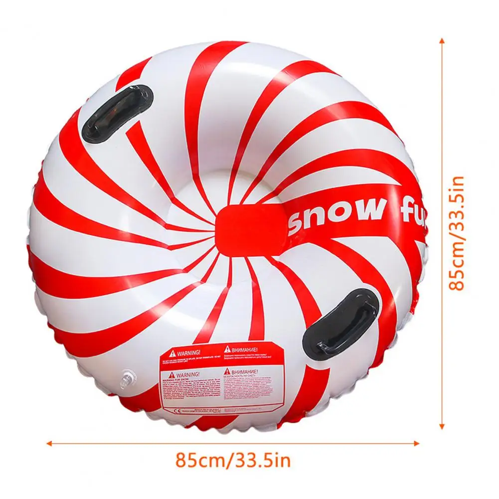 Ski Circle Thickened Base Shockproof Inflatable Leakproof Snowflake Print Heavy Duty Sledding Snow Tube