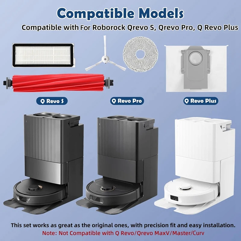 ل Q S، Qrevo Pro، Qrevo Plus روبوت فراغ فرشاة جانبية رئيسية فلتر Hepa ممسحة منصات أكياس الغبار الملحقات-A99X