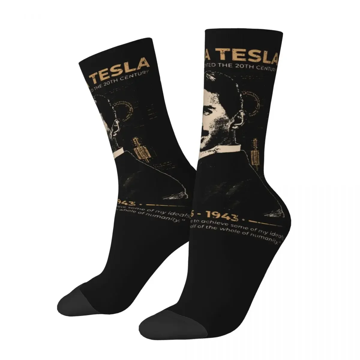 

Fashion Men Socks Crazy Nikola Tesla Sock Hip Hop High Quality Women's Socks Spring Summer Autumn Winter