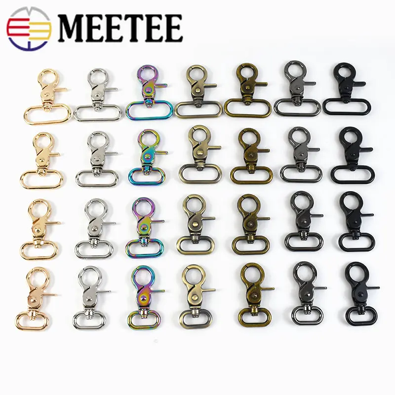 

10Pcs 20-50mm Luggage Strap Metal Buckles Bags Lobster Carbines Swivel Trigger Snap Hook Collar Clasps DIY Sewing Accessories