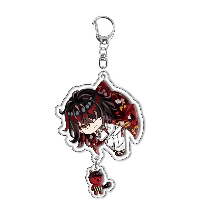 Nijisanji Keychain Cartoon Figure Mysta Rias Vox Akuma Houshou Marine Pendant Car Key Ring Gawr Gura Party Charm Fans Gift