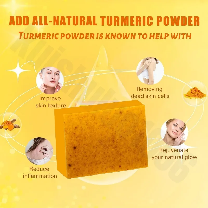 Body Face Underarms Turmeric Lemon Kojic Acid Soap Cleanses Whitening Skin Brightening for Dark Spots Reduces Acne,Fades Scars