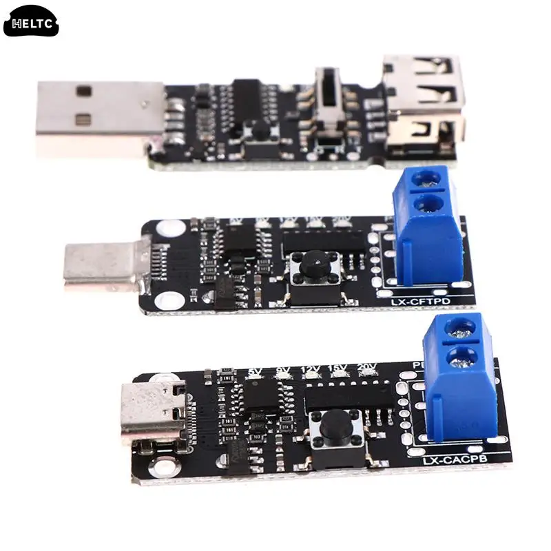 100W 5A USB Type-C PD Decoy Trigger Board 5V 9V 12V 15V 20V Output PD 2.0 3.0 Trigger Adapter Cable Connection Polling Detector