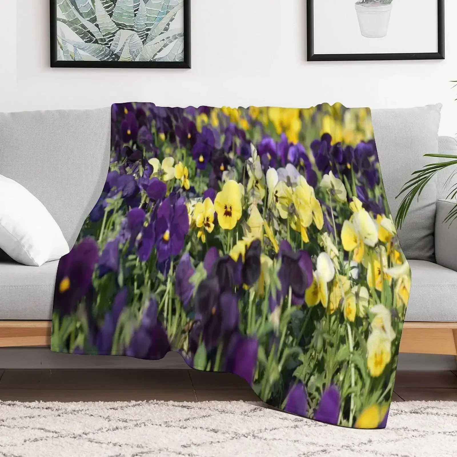 

Yellow and purple violets Throw Blanket for winter heavy to sleep Blankets