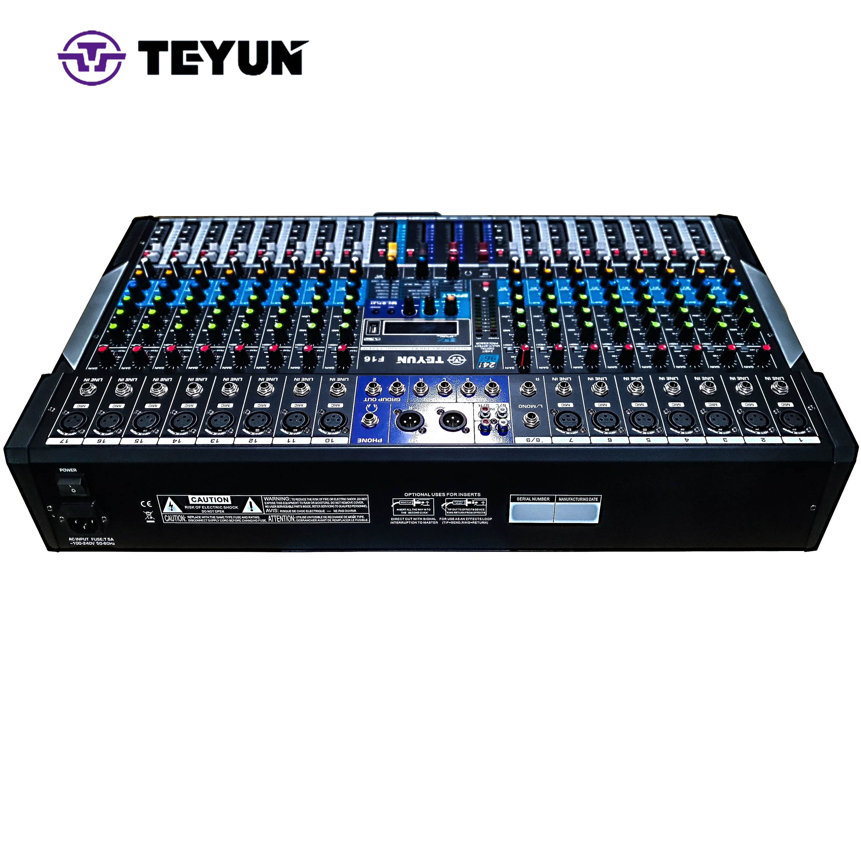 

TEYUN F16 High Quality Professional USB Digital Sound Mixer Hot Selling with a Variety of Functions