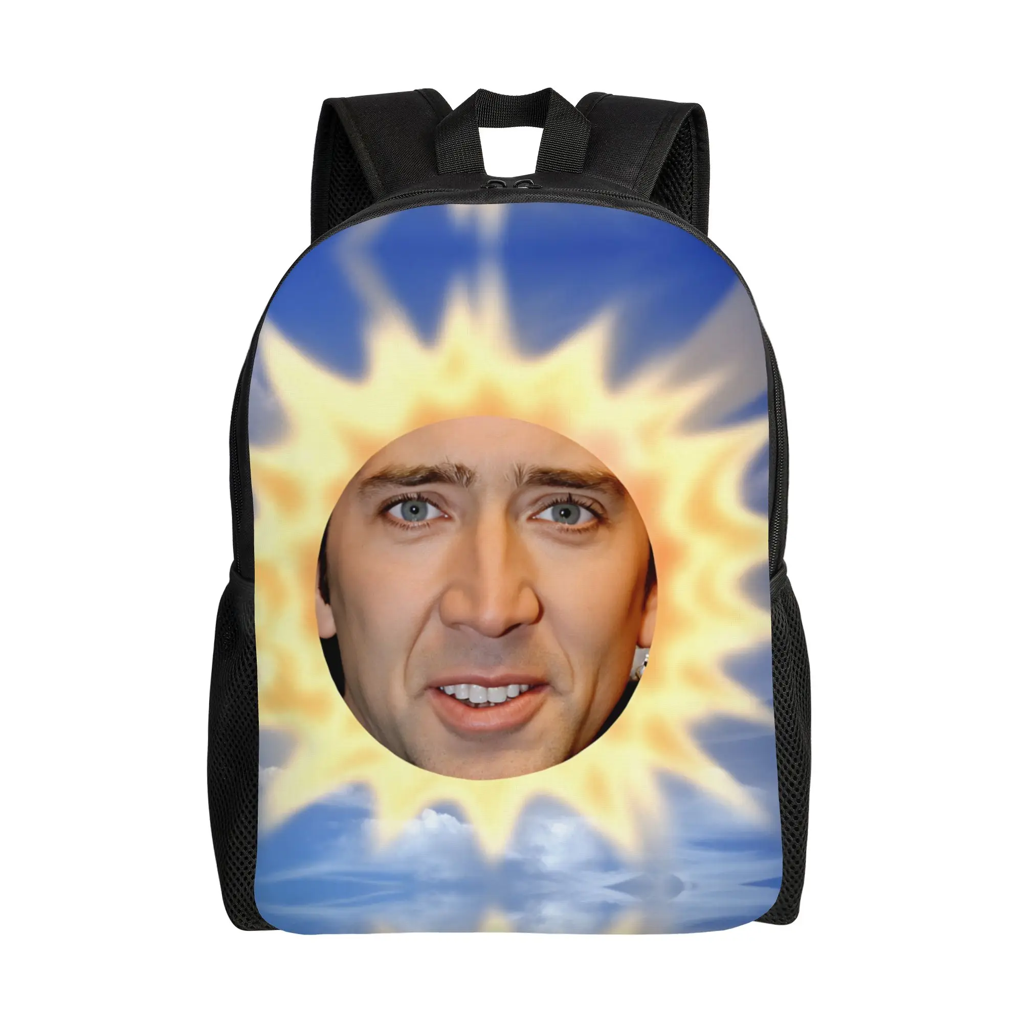 Nicholas cage Sun Backpack  Student Unisex Polyester Travel Backpacks Large Style High School Bags Rucksack