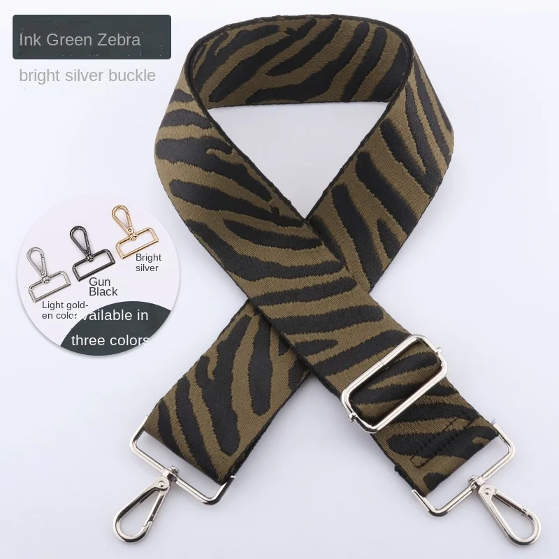 Zebra Pattern Bag Strap Adjustable Belt For Bags Replacement bag strap for crossbody 3.8cm Embroidered Wide Belt Chain Strap