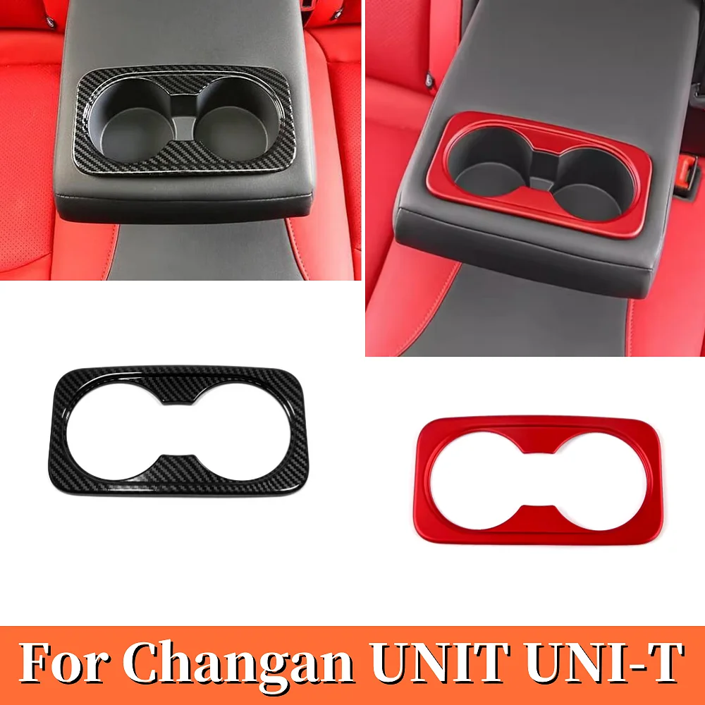 

For Changan UNI-T UNIT 2020 2021 2022 2023 2024 ABS Carbon Red Interior Styling Accessories Car Rear Cup Drink Holder Frame Trim