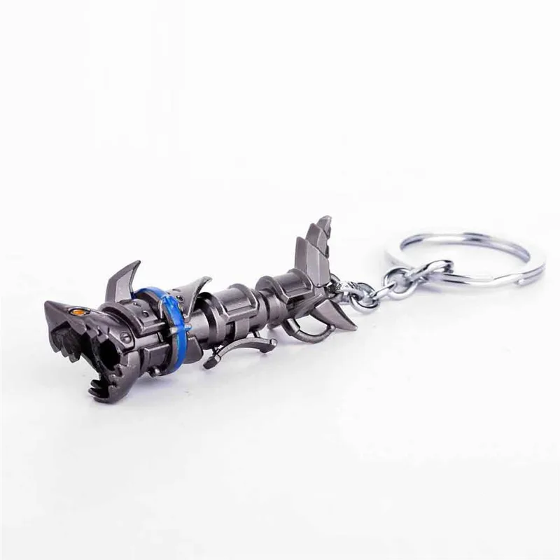 Game LOL MOBA Jinx Keychain Pendant Jinx Shark Bazooka Keyring Cosplay Fan Gift For Men Women llaveros Arcane Jewelry