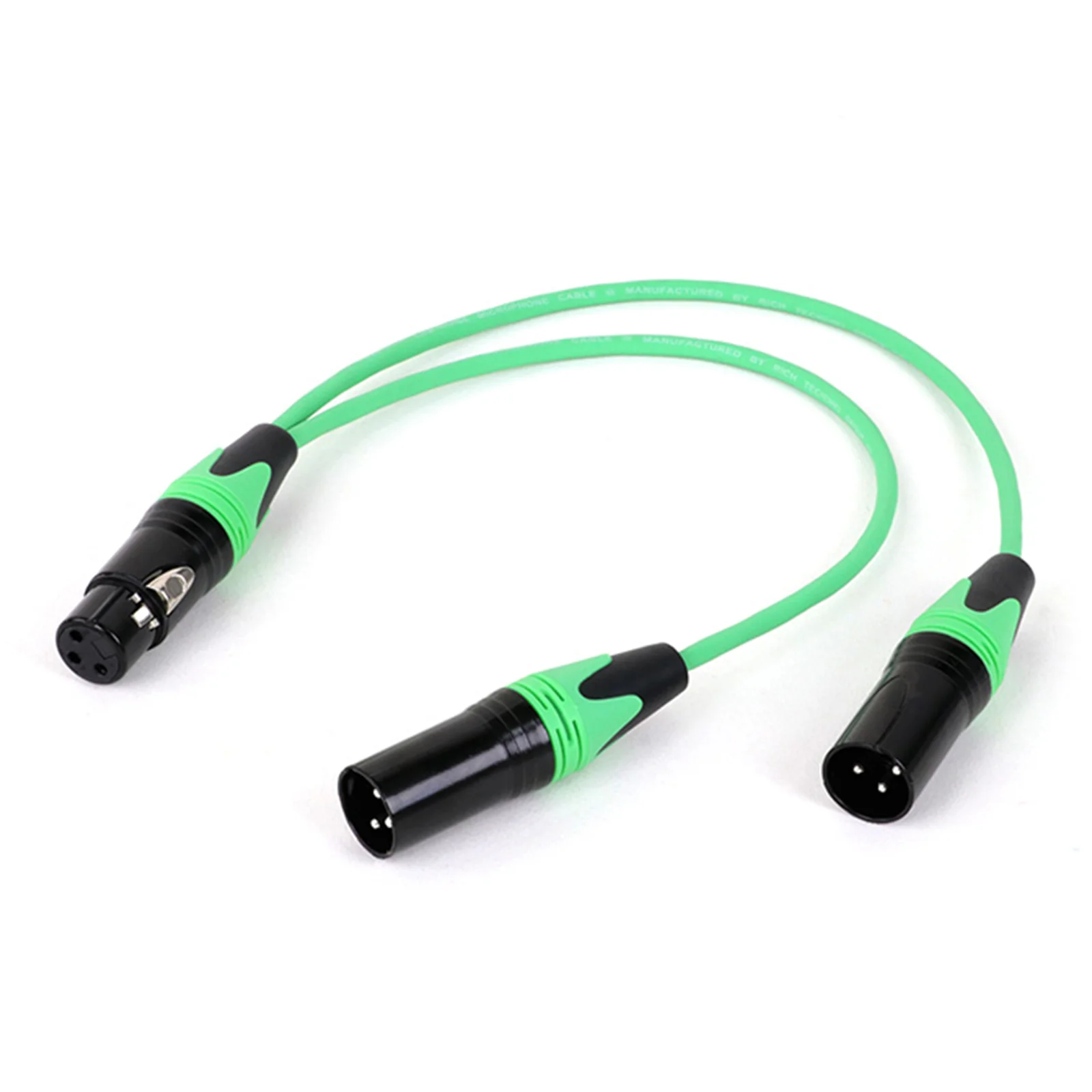 GuerGuo Professional 3Pin XLR Female Jack To Dual 2 Male Plug Y Splitter Cable Color XLR Adapter Cord 0.3M 0.5M