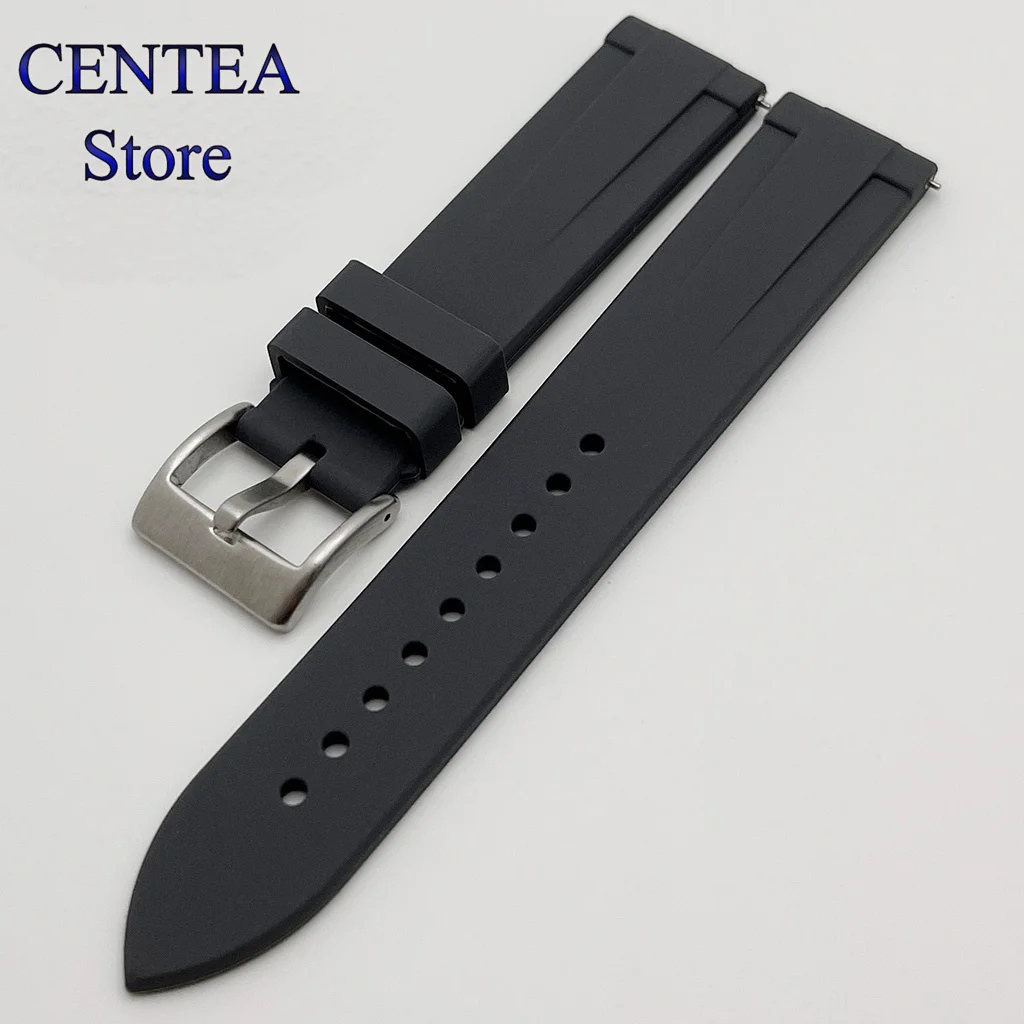 RICHUS 20 мм черный синий зеленый серый резиновый ремешок с пряжкой из нержавеющей стали