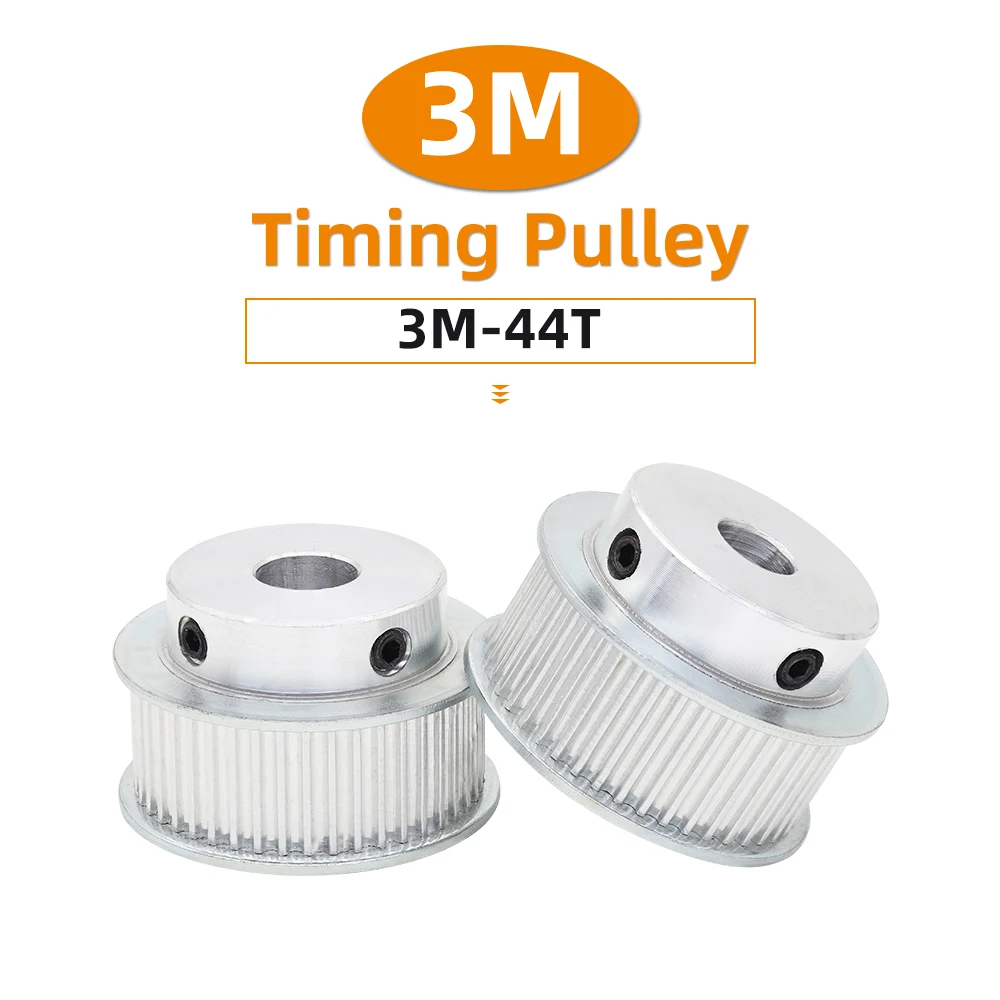 44 Teeth 3M Synchronous Pulley Bore 5/6/6.35/8/10/12mm for Width 6/1015mm HTD 3M Timing belt HTD3M pulley gear 44Teeth 44T