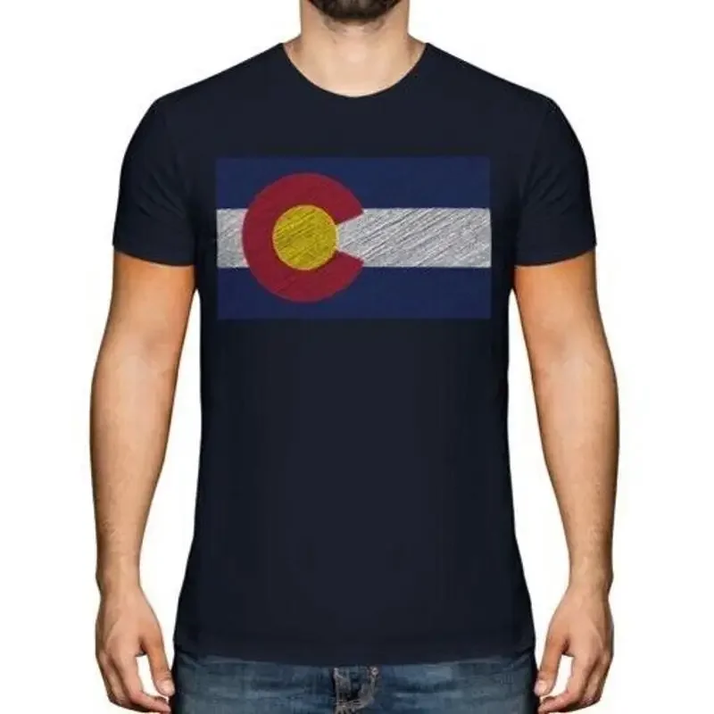 Colorado Zustand Scribble Flagge Herren TShirt Geschenk Coloradan Fußball
