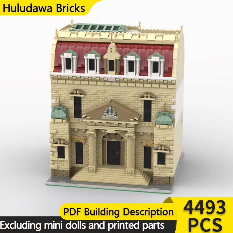 

City Street View Model MOC Building Bricks Court House Building Modular Technology Children Holiday Gifts Assemble Toys Suit