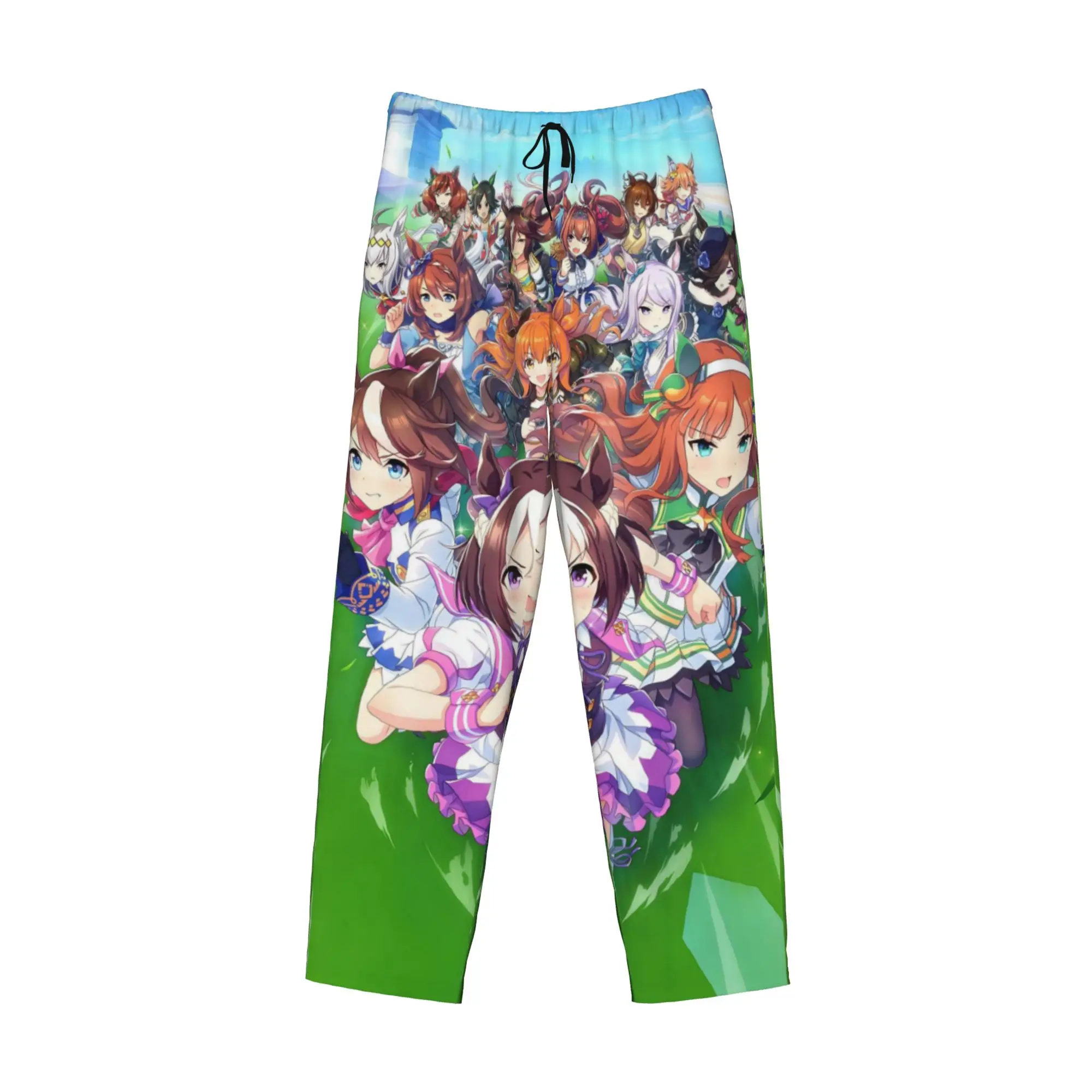 Custom Umamusume Pretty Derby Pajama Pants for Men Anime Lounge Sleep Drawstring Sleepwear Bottoms with Pockets - view 3
