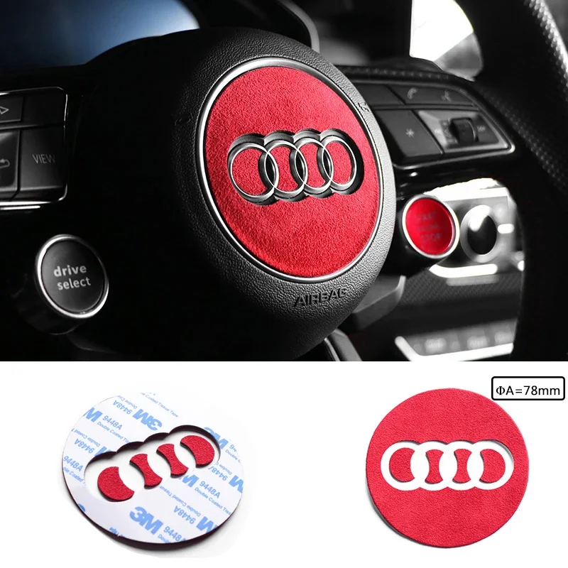 For Audi B9 A4 S4 RS4 A5 S5 RS5 A3 S3 RS3 2017-2024, C8 A6 S6 RS6 A7 S7 RS7 2019-2024 Car Steering Wheel Horn Stickers Decals