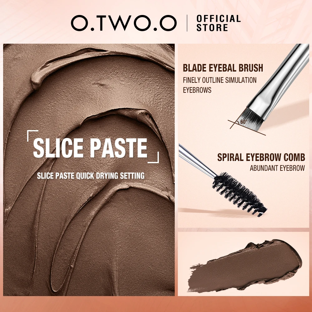 O.TWO.O Eyebrow Gel Wax Brow Pomade 2 IN 1 Waterproof Long Lasting Creamy Texture Highly Tint Eyebrow Shade Enhancers Cosmetics