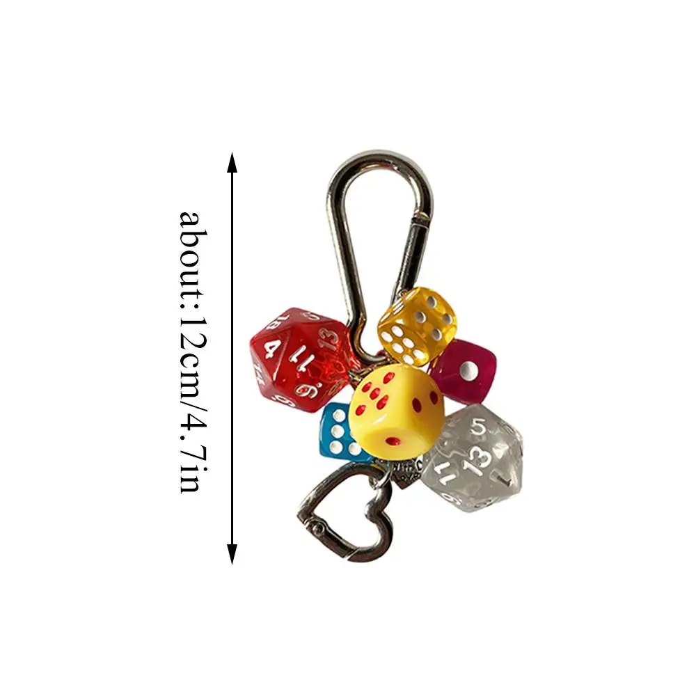 Colourful Dice Keychain Bag Pendant Creative Car Key Holder Hanging Pendant Men Women Funny Backpack Decoration Key Rings