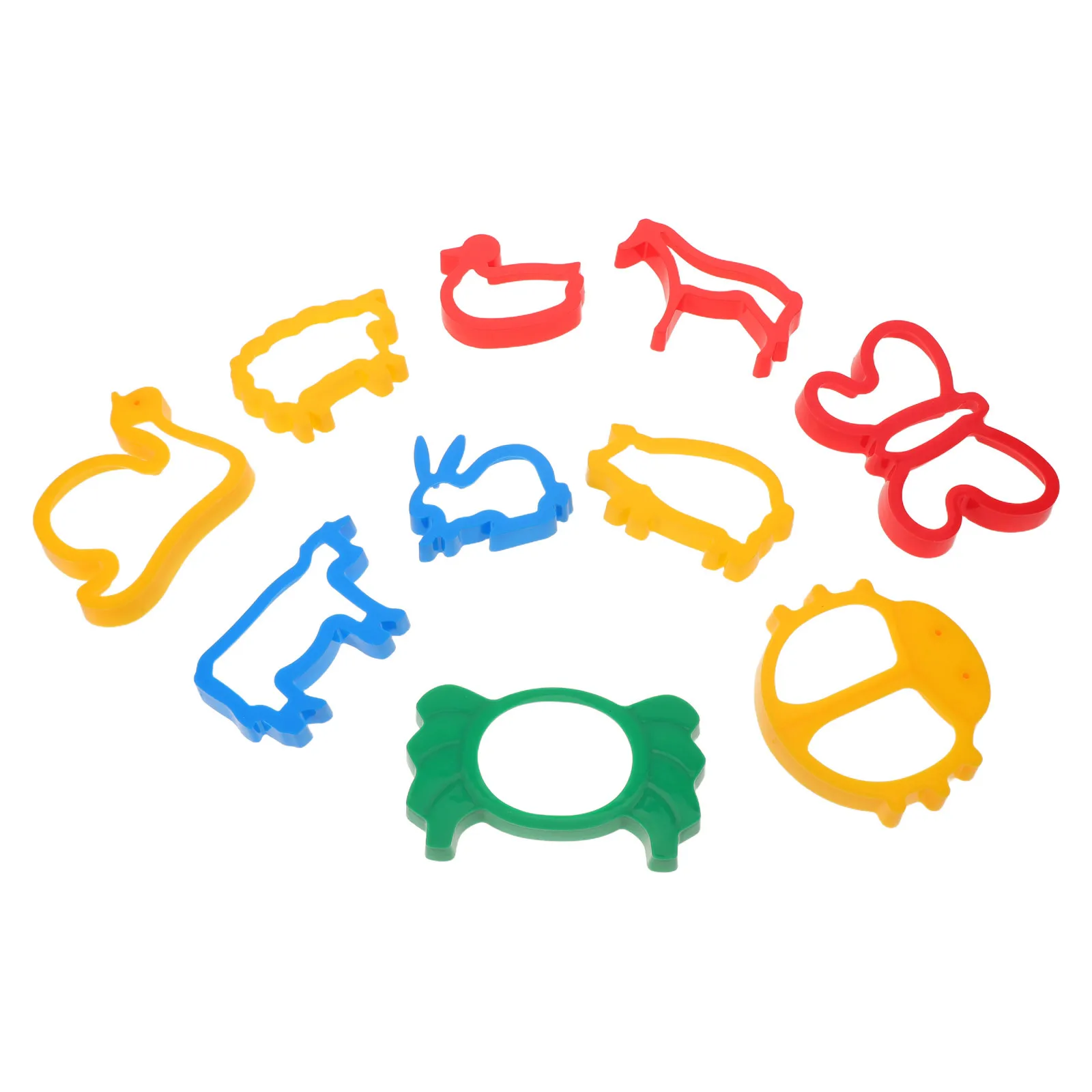 Accessoires de jeu de pâte colorés, moules en argile, ensemble de coupe-fruits d'animaux pour enfants, bricolage, activités artisanales d'apprentissage, 10 pièces