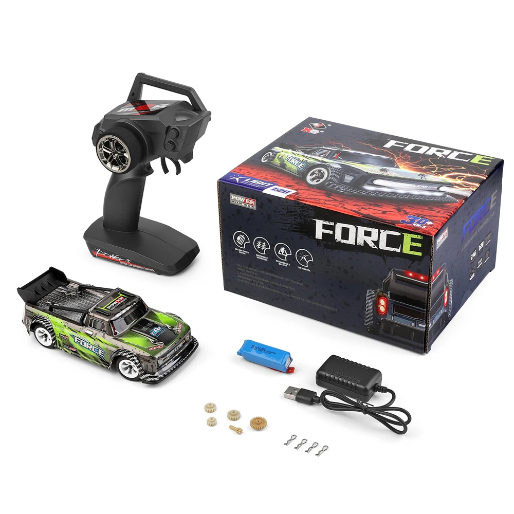 Wltoys 284131 1/28 2.4G 4WD หลักสูตรระยะสั้นรถดริฟท์ mobil RC รุ่นที่มีไฟ