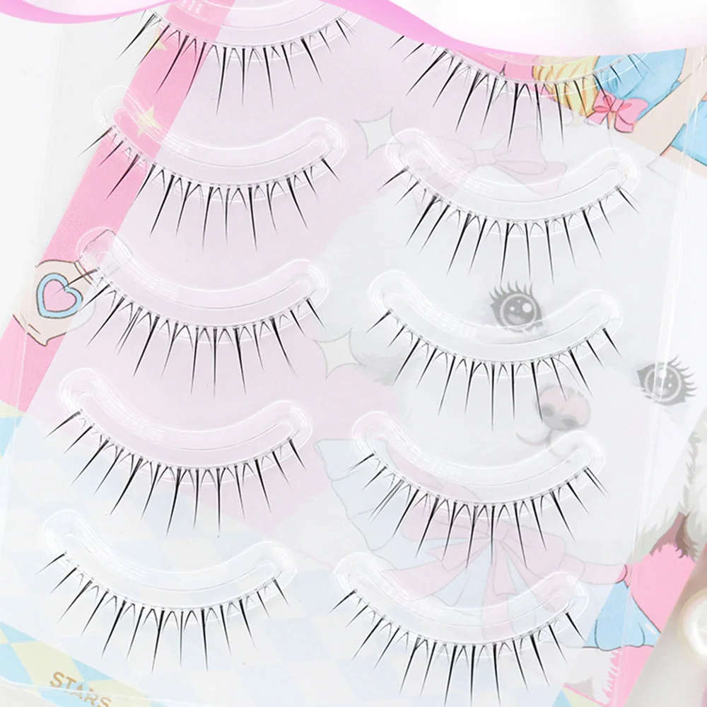 3D Fairy U-shaped False Eyelashes 5 Pairs Reusable Lash Extension False Eyelashes Transparent Stems Korean Eye Makeup Eyelash