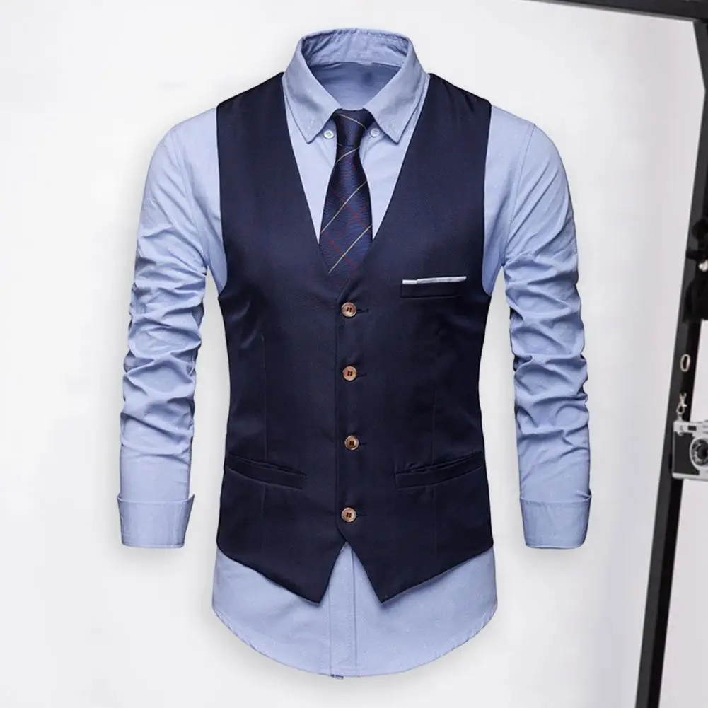 High Quality Dress Vests For Men Slim Fit Mens Suit Vest Male Waistcoat Gilet Homme Casual Sleeveless Formal Business Jacket