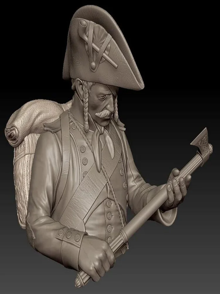 Figura de resina sin montar, escala 1/10, soldado de infantería antiguo del ejército de Napoleón, busto de soldado, kits de modelos en miniatura sin pintar