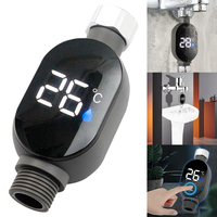 Shower Water Thermometer 106x45MM Stainless-Steel LED Display 0-99℃ Bath Thermostat Intelligent Temperature Measurement