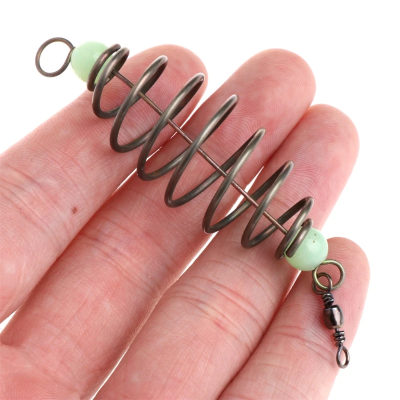 yunyun 5 Pcs/Set Fishing Bait Spring Lure Inline Hanging Tackle Stainless Steel Feeder