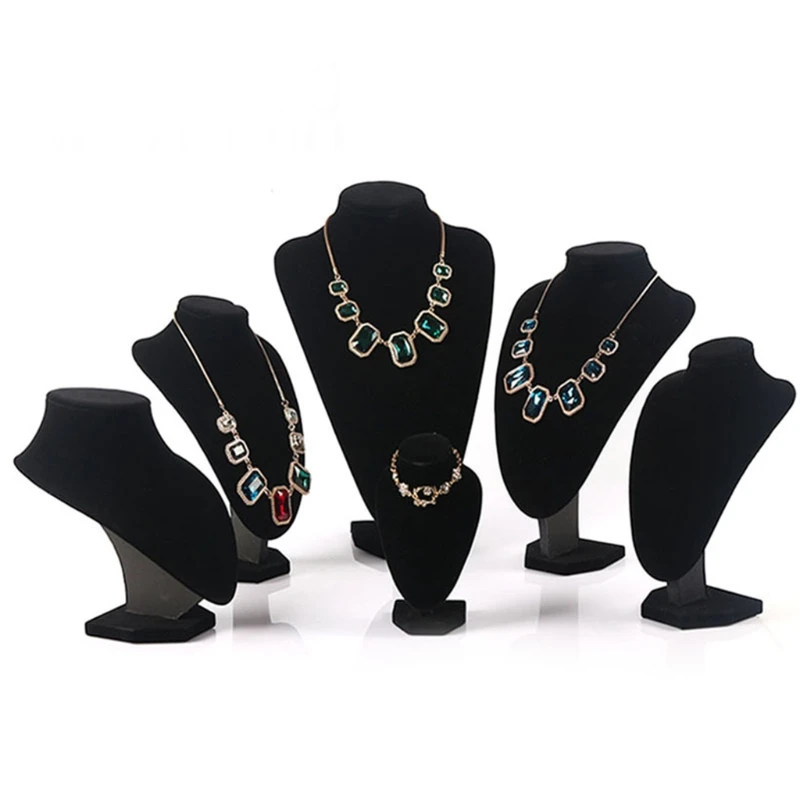 

Velvet Portrait Necklace Display Pendant Organizer Jewelry Display Stand Jewelry Mannequin Bust Necklace Pendant Window Display