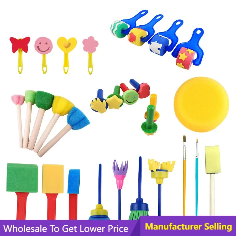 

30 Pcs/set Sponge Paint Brushes Drawing Tools DIY Drawing Coloring Educational Painting Roller Craft Toys Painting Arts Crafts
