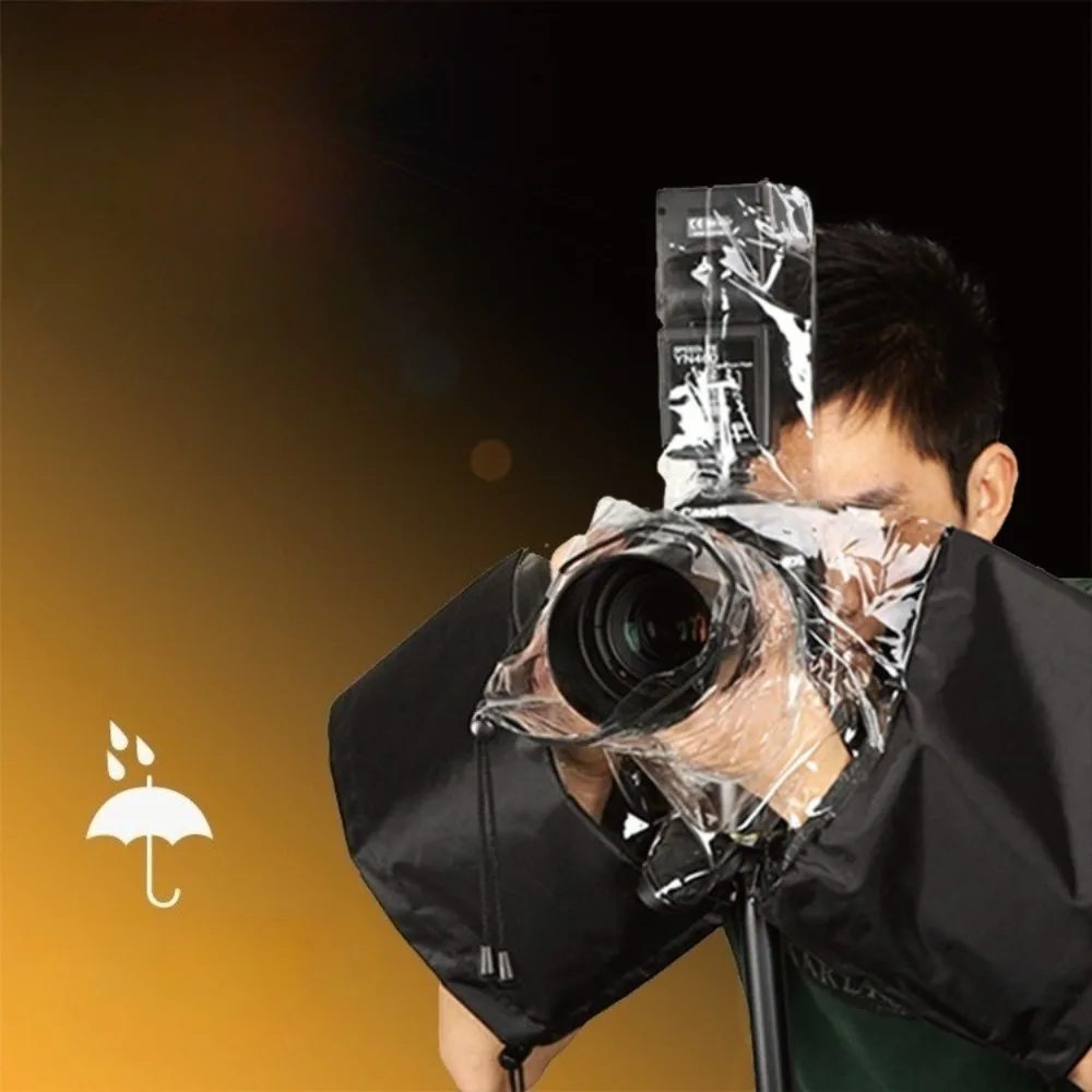 Waterproof Camera Rain Cover, Nylon DSLR Sleeve Protector with Hand Sleeves for Canon Nikon Sony, Fits Lens Up to 8" view 4
