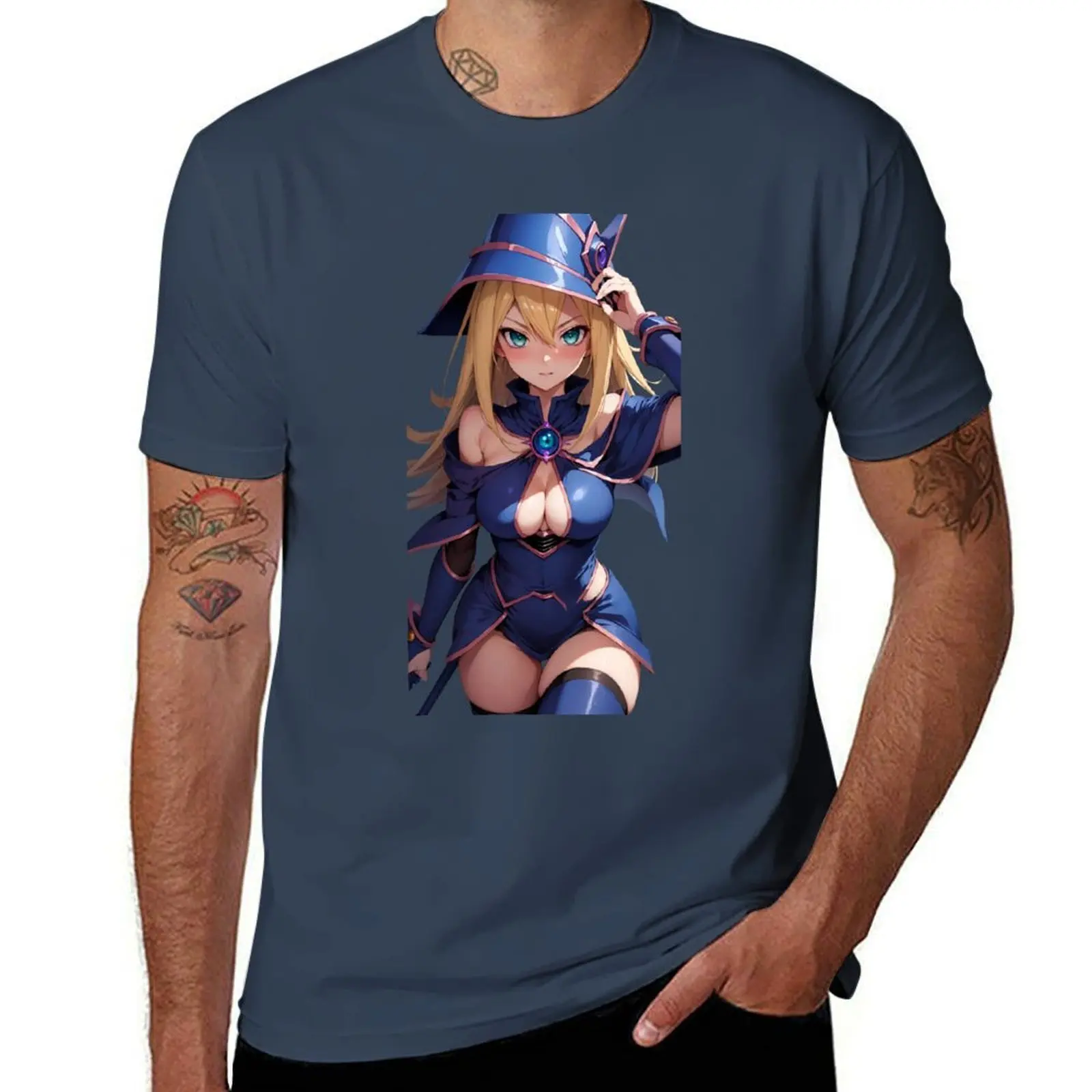 Cute Anime Girl, Dark Magician Girl #8 T-Shirt Modern Print Casual T-Shirt