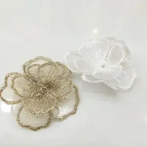 , İşlemeli Organze Dantel Aplike, 3D Çiçek, Altın, gümüş, Fildişi Örgü, Lüks, Glitter, DIY Kumaş, Trim, Ücretsiz Kargo alın, 4 cm, Lot başına 10 Adet Kumaş için en iyi 10 satış, paete dourado-no. 10
