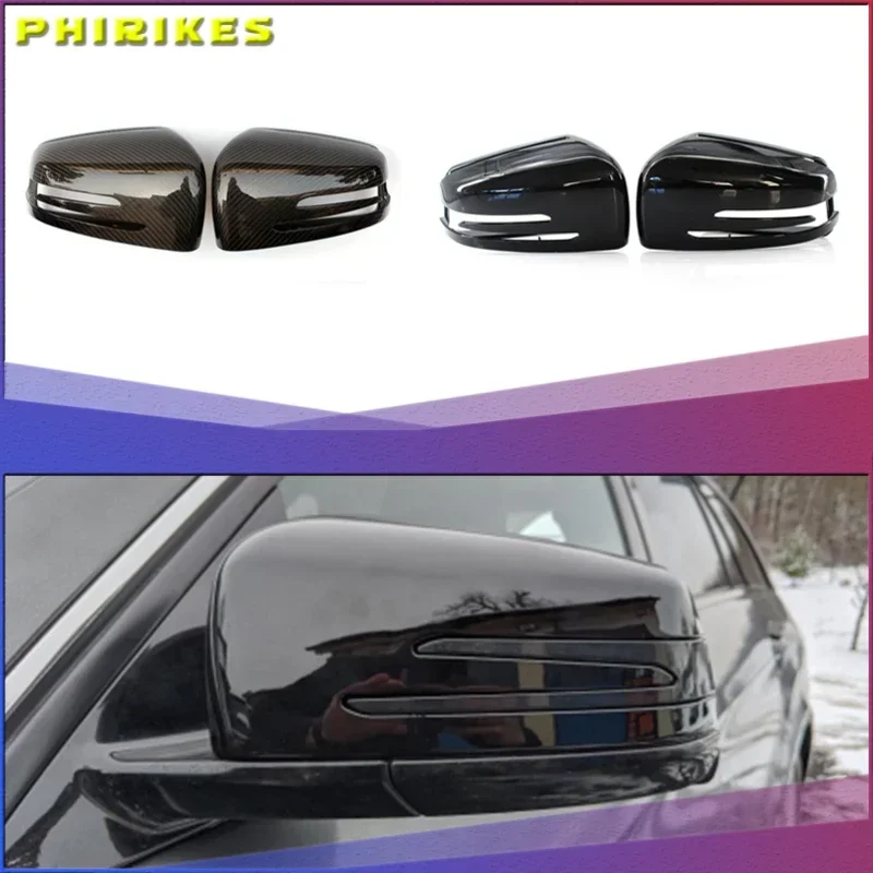 For Mercedes Benz A B C E S CLA GLA GLK Class W176 W246 W204 W212 W221 C177 X204 X156 Carbon Fiber Car Rearview Mirror Cover