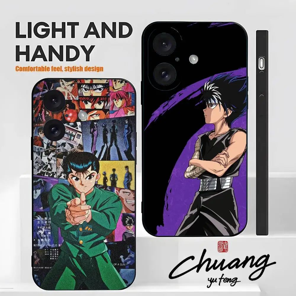 Y-YuYu H-Hakusho Чехол для телефона Стильный черный матовый чехол из ТПУ для 11–16 лет. Противоскользящий и износостойкий