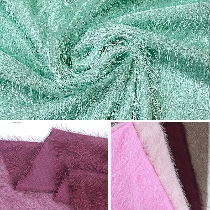 

1 Yard Velvet Tassel Feather Mesh Fabric For Diy Sewing Garment Party Stage PerformanceBackground Fabric Display Tablecloth
