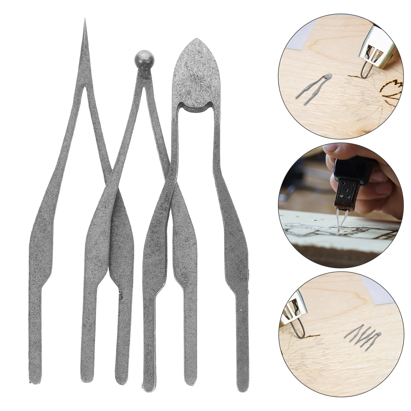 

3Pcs Pyrography Nibs Multifunctional Wire Tip Pen Heads Quick Heating Easy Operate Durable Material Intricate Designs Shade