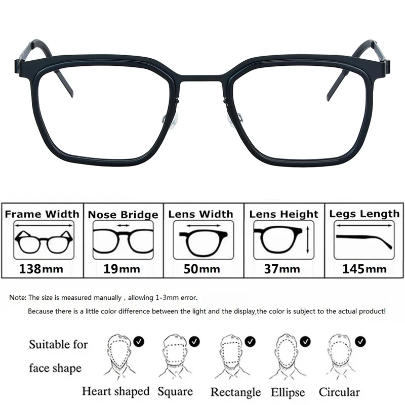 Denmark Screwless Square Glasses Frame 9765 Designer Men Women Titanium Brand Business Eyeglasses Ultralight Spectacles Eyewear