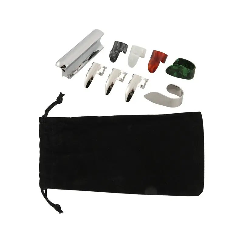Barra de tono deslizante ABVH para guitarra Dobro, guitarra lap, guitarra hawaiana, guitarra eléctrica con celuloide + púas para pulgar y dedos