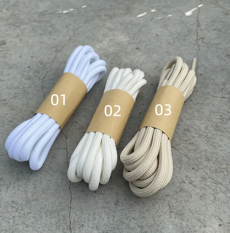 2025 Neue Runde Schnürsenkel für Y 350 & Stiefel 100-140cm Off-White - Schuhzubehör für Herren/Damen für Freizeitsneaker – Detail 2