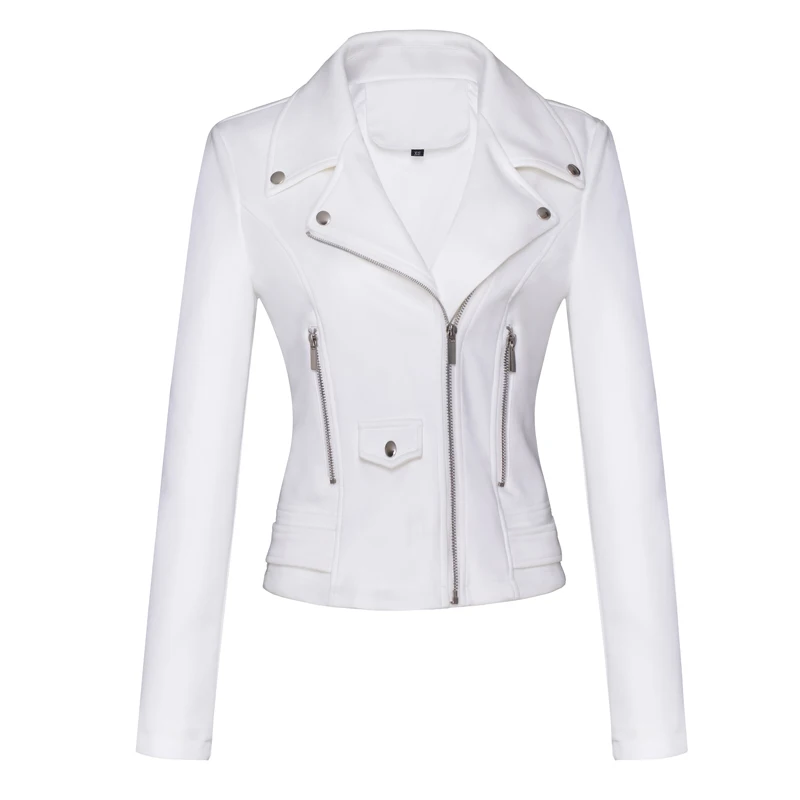 Women's Motorcycle Jacket Leather Short Slim Suede Jacket for Women