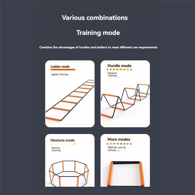 Foldable Agility Ladder  Soccer Football Training Equipment Jump Speed Coordination Footwork Ladder 8 Grids For Kid Adult Eco-Fr