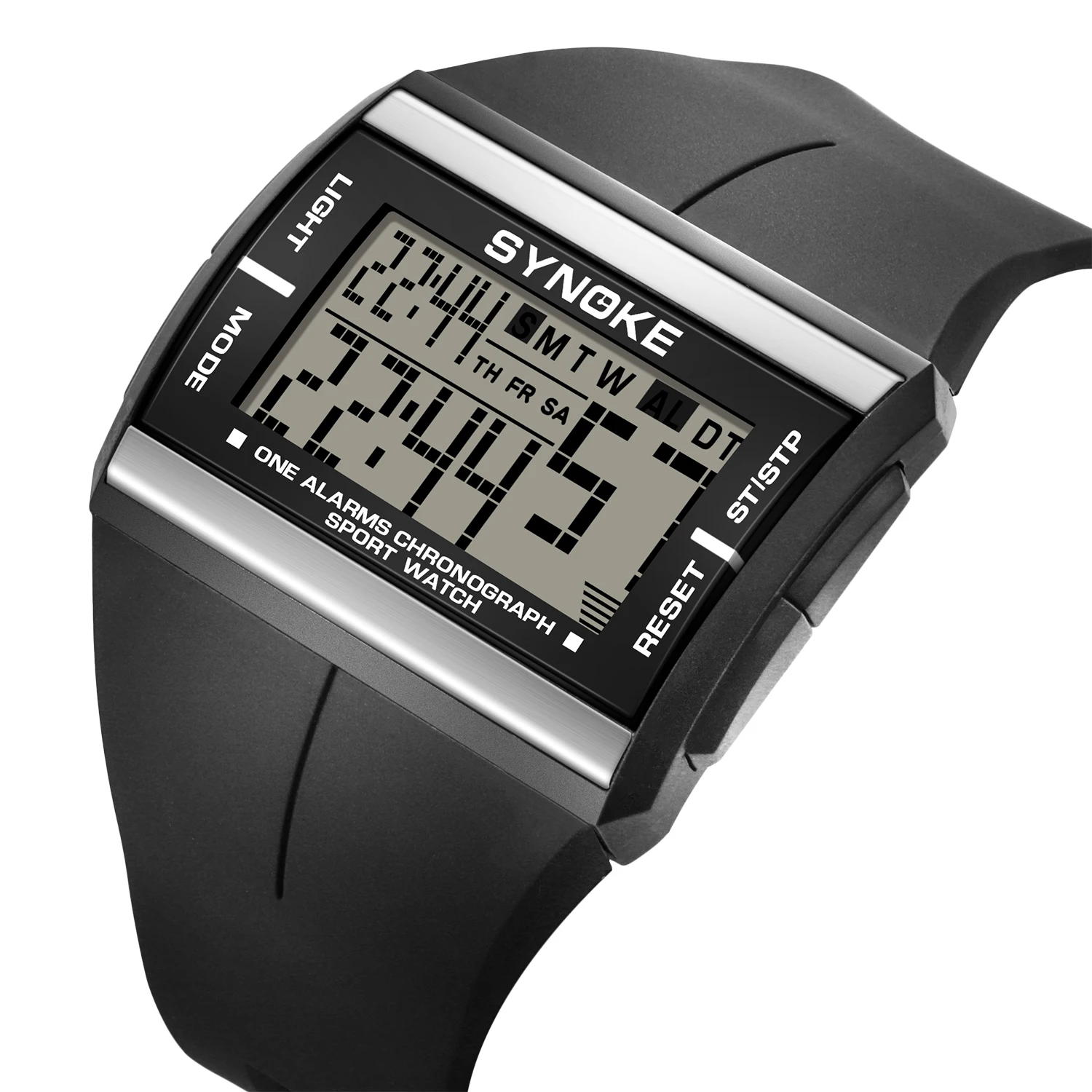 Synoke-ساعة إلكترونية للرجال ، مستطيلة ، عتيقة ، كلاسيكية ، مقاومة للماء ، ملونة ، مضيئة ، للطلاب ، رياضية