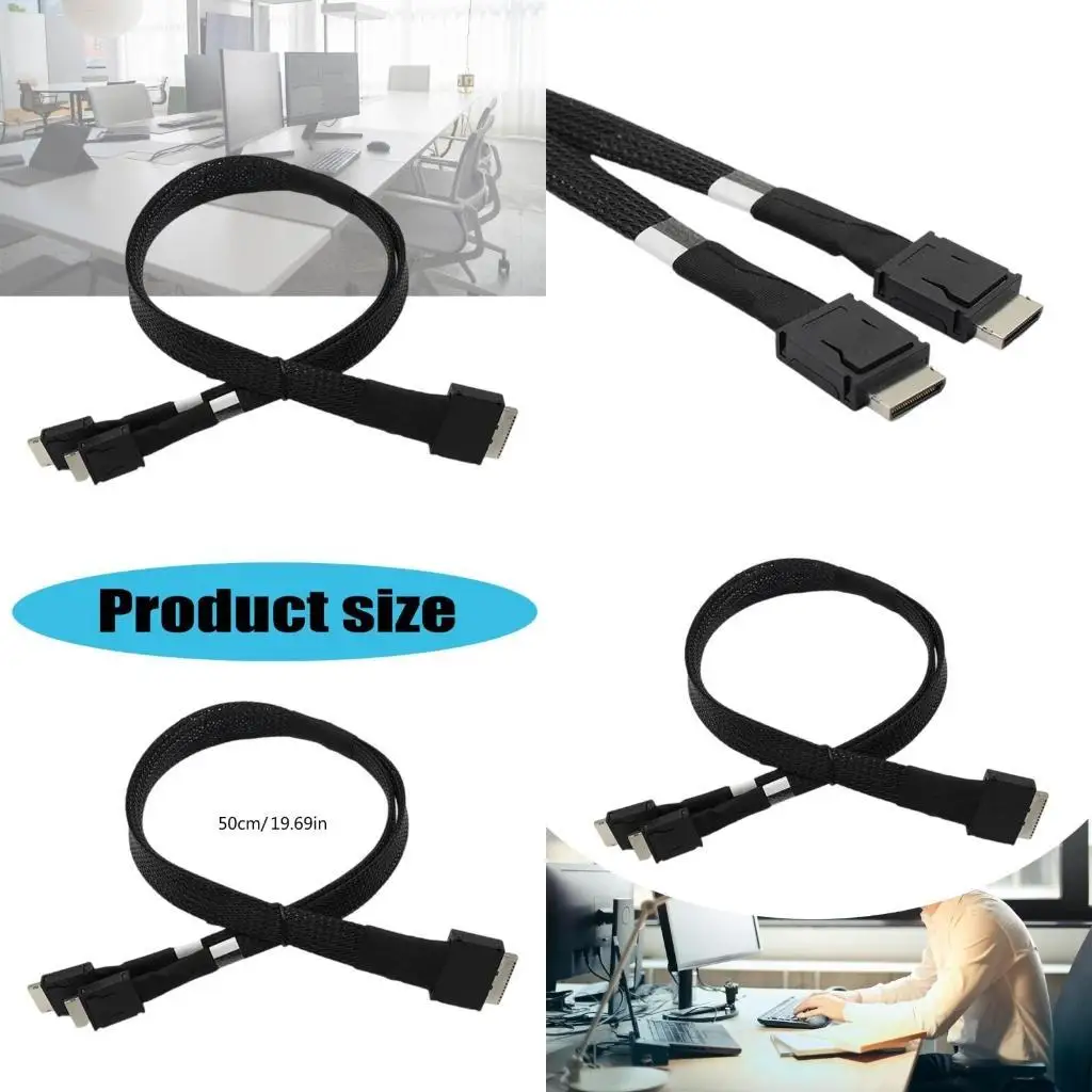 

96GE Quality Data Cable, SFF8611 8i to SFF8611 4ix2 Data Cable for Reliable Highly Speed Networking MultiDevice Connectivity