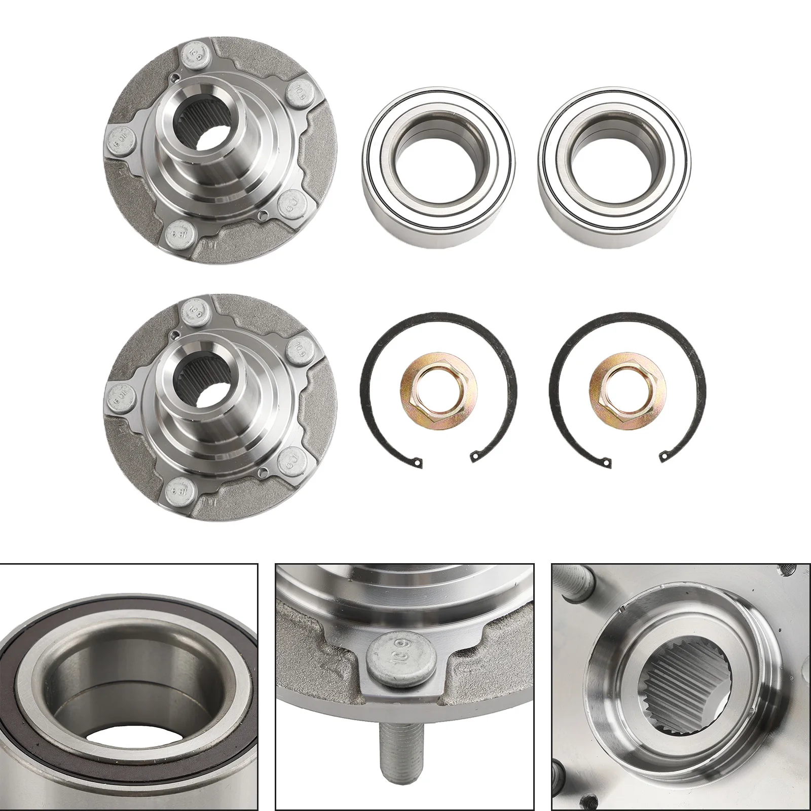 Artudatech 2x Front Wheel Hub Bearing Kits For Honda Accord 2013-2017